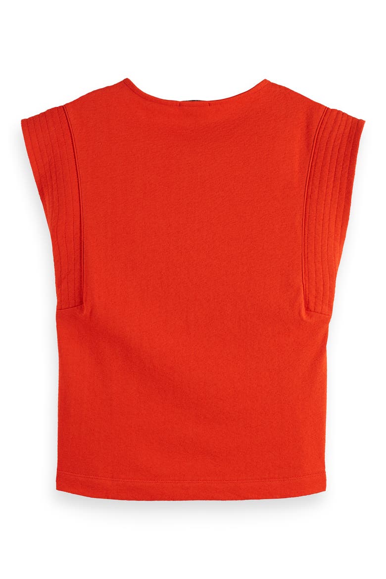 Cap Sleeve Cotton T-Shirt, Alternate, color, FLAME RED