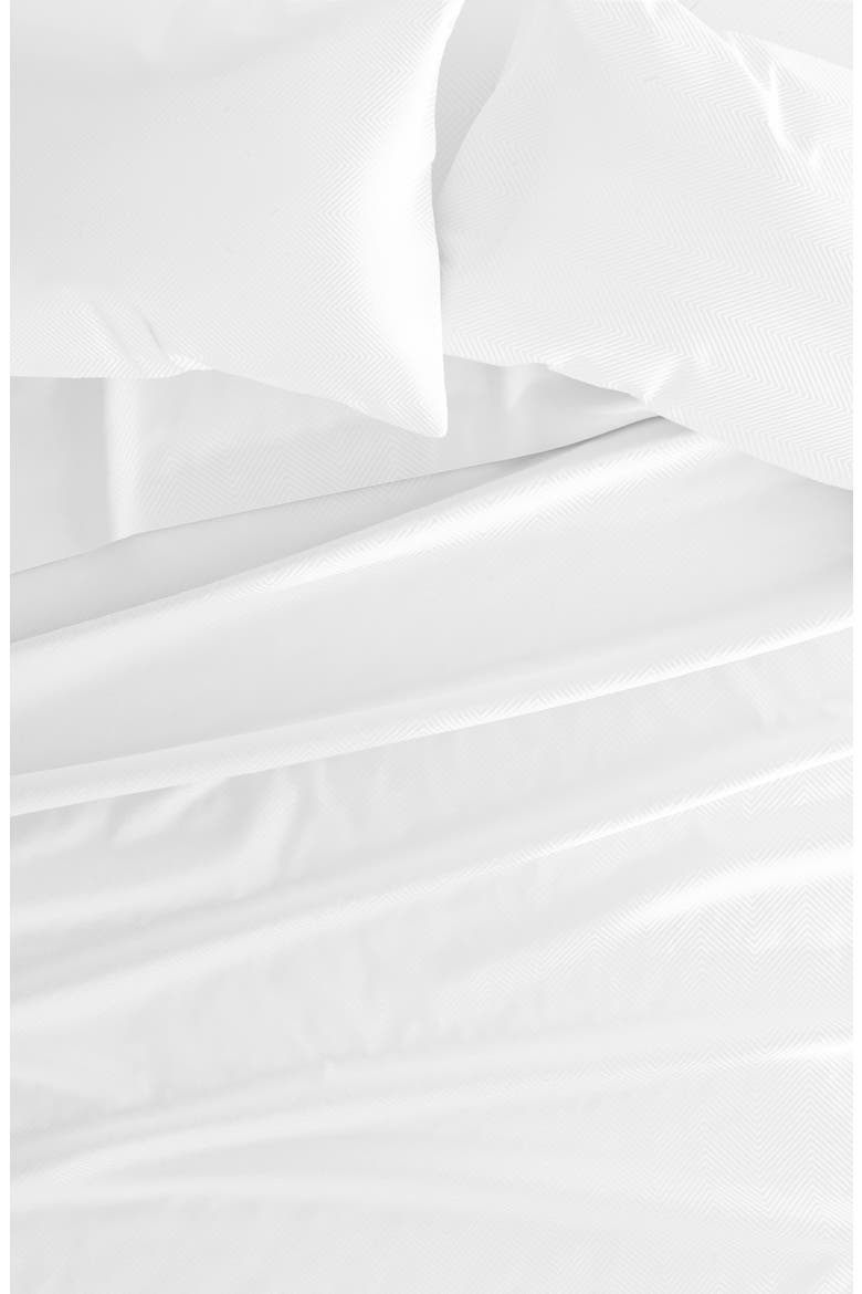 HOME SPUN Premium Chevron Embossed 4-Piece Bed Sheet Set, Alternate, color, WHITE