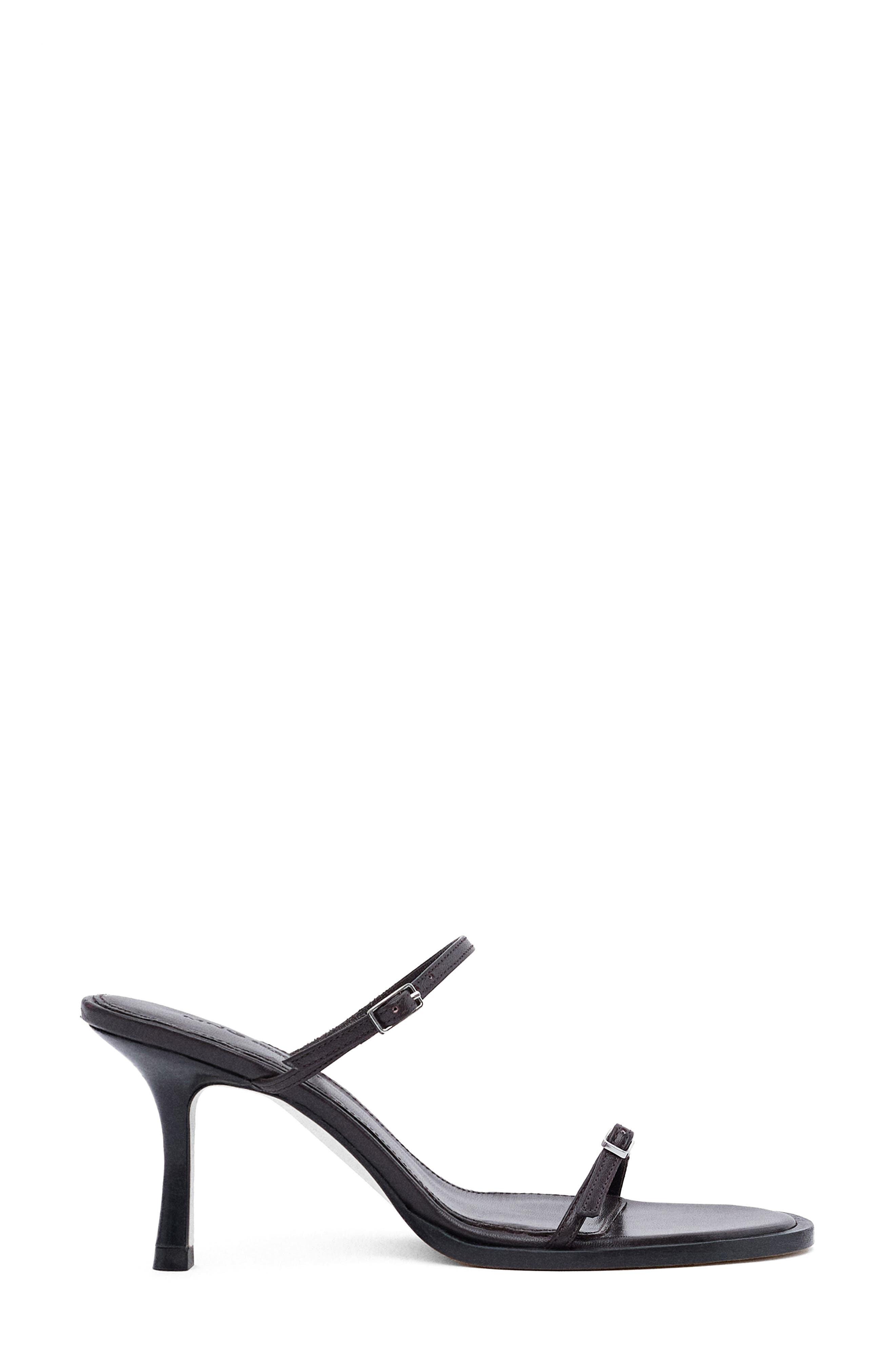 MANGO Buckle Strap Sandal, Alternate, color, Chocolate