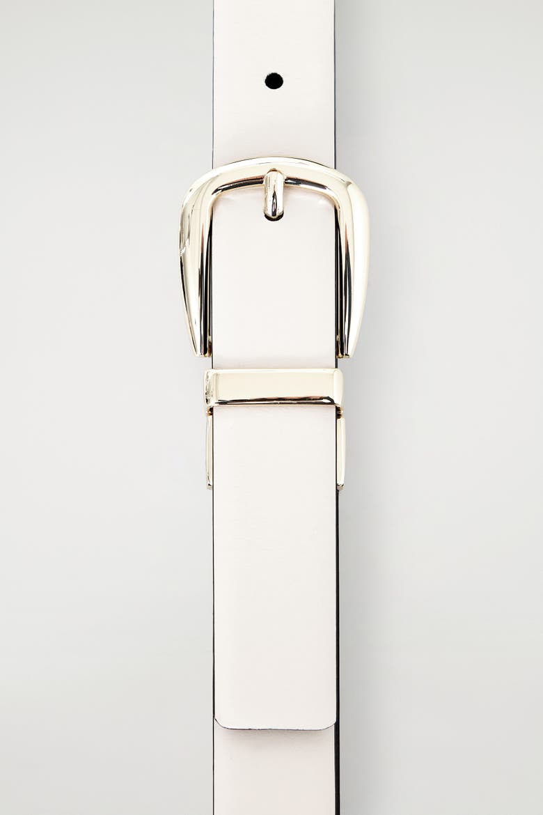 Reversible Leather Belt, Alternate, color, BLACK / ECRU