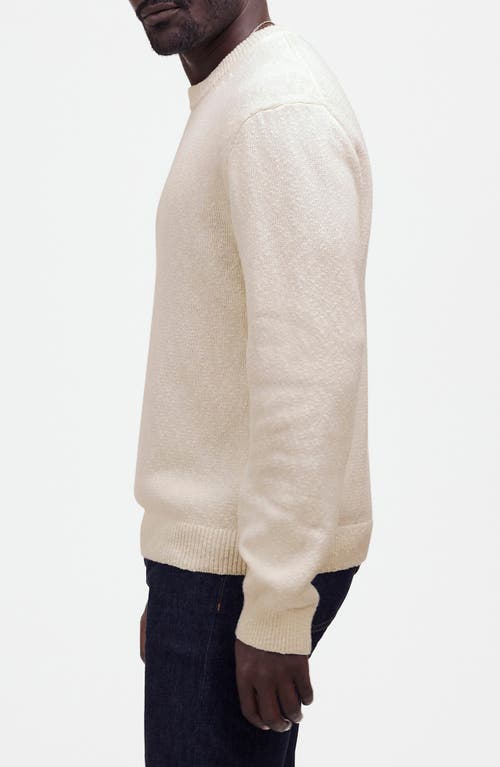 Madewell Textured Cotton Crewneck Sweater In Neutral