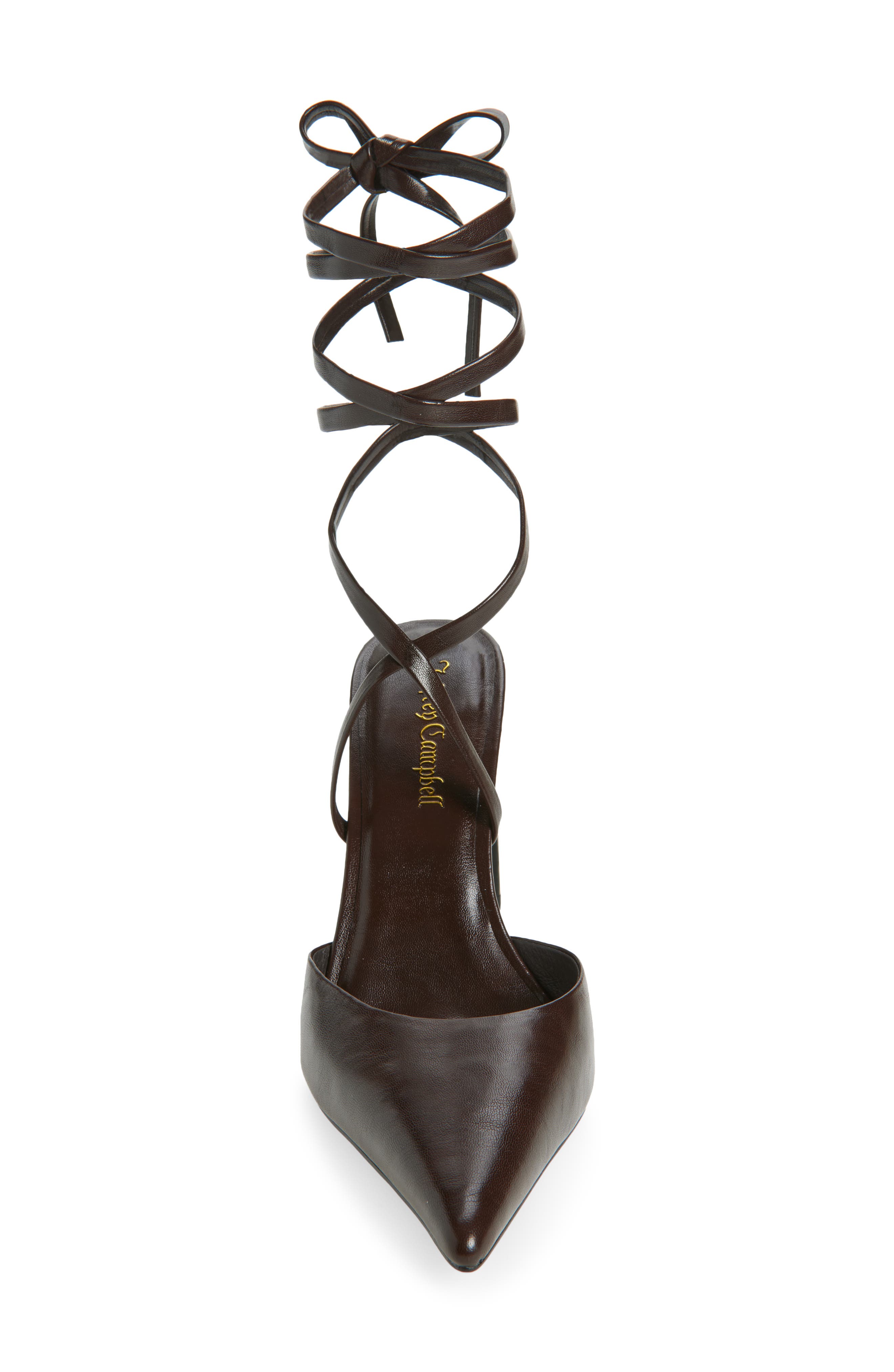 Accural Ankle Wrap Pointed Toe Pump, Alternate, color, COFFEE