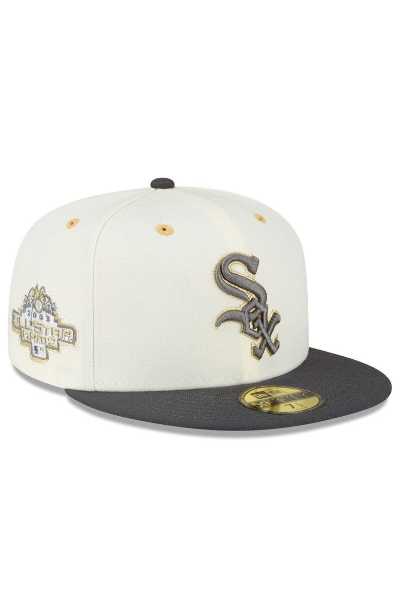 New Era Men's New Era Cream/Charcoal Chicago White Sox 2003 MLB All-Star Game Chrome 59FIFTY Fitted Hat, Alternate, color,
