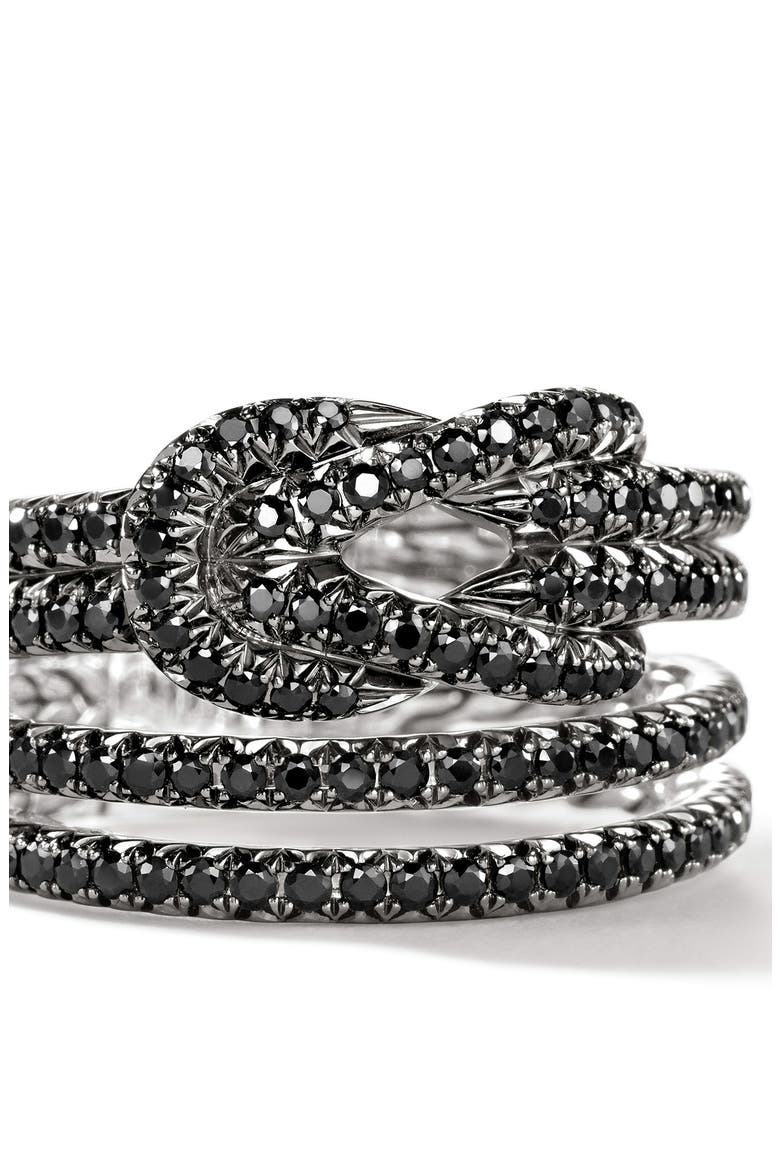 Love Knot Ring, Black Sapphire, Alternate, color, SILVER BLACK