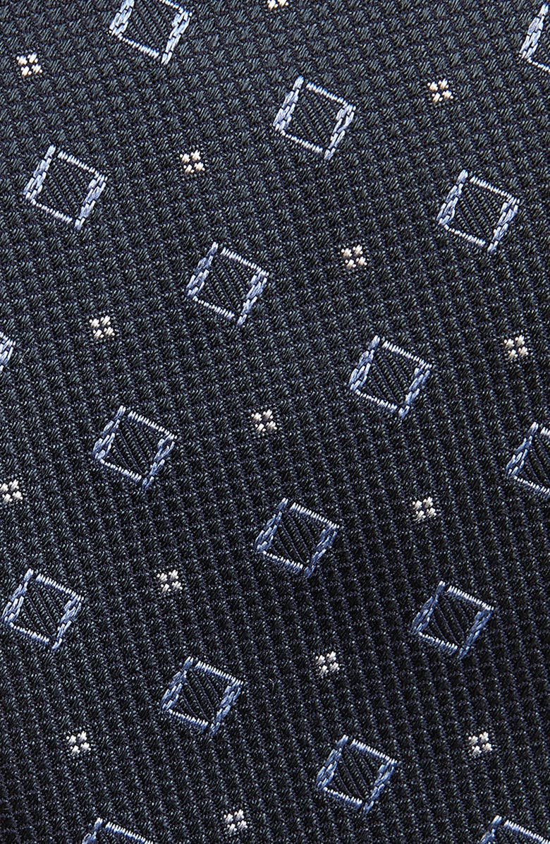 BOSS Geometric Pattern Silk Tie, Alternate, color, Dark Blue