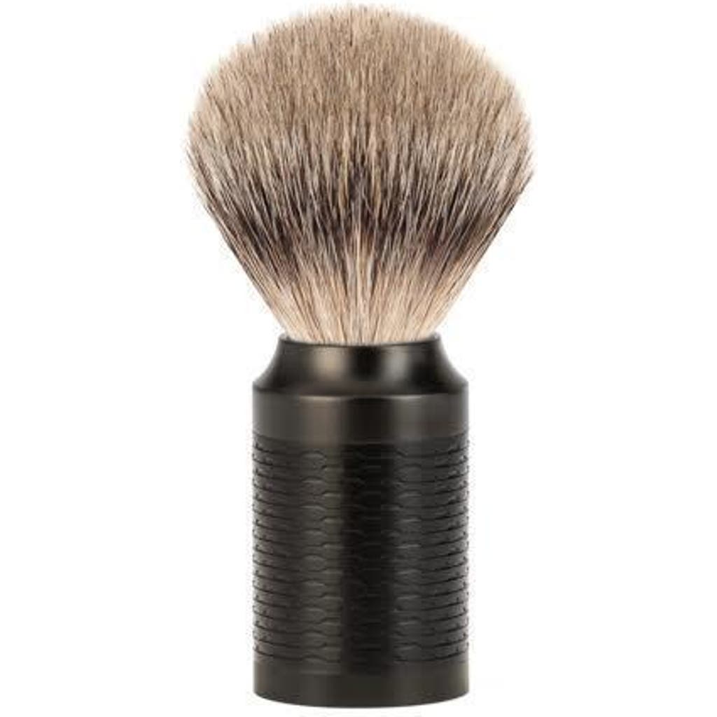 Mühle Rocca Jet Black Stainless Steel Silvertip Badger Shaving Brush In Black