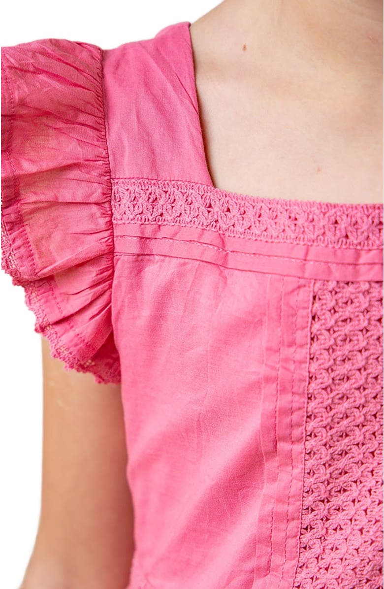 Hope & Henry Girls' Organic Flutter Sleeve Maxi Dress, Kids, Alternate, color,