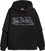 Von Dutch Layered Fleece Pullover Hoodie
