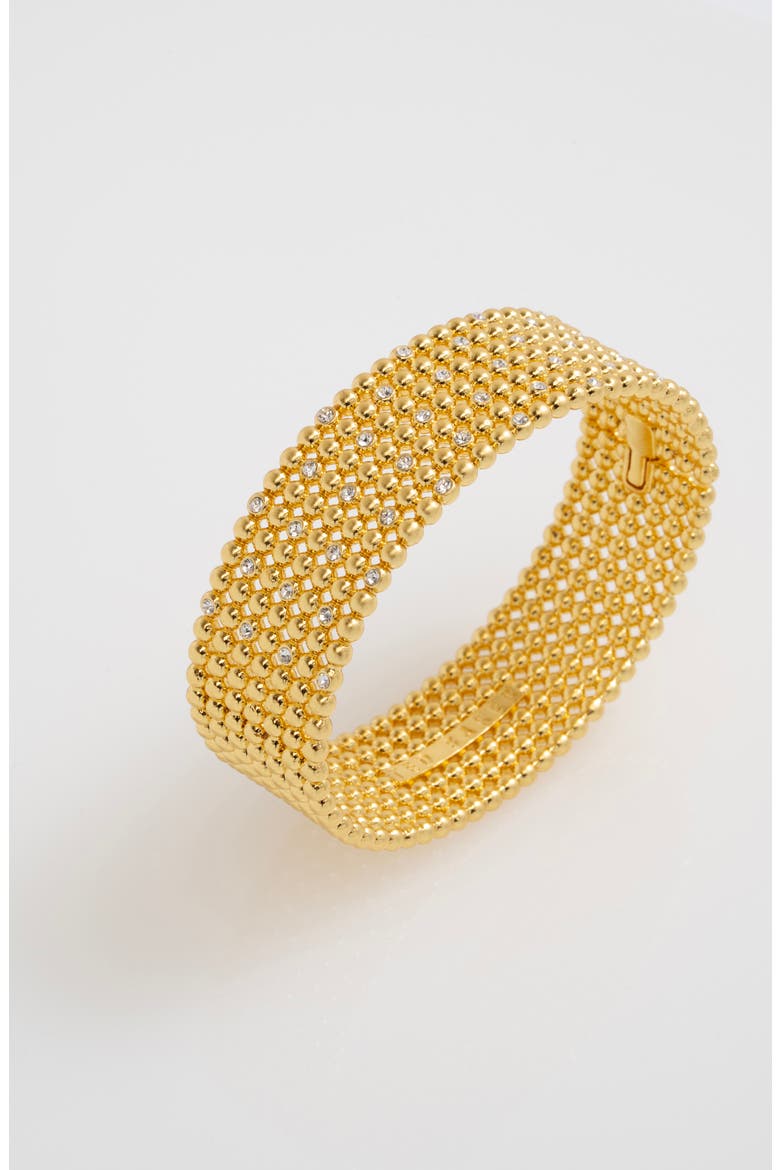 Bobbi Crystal Bobble Wide Hinge Bracelet, Alternate, color, GOLD TONE / CLEAR CRYSTAL
