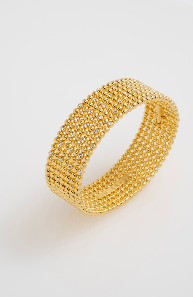 Ted Baker Bobbi Crystal Bobble Wide Hinge Bracelet, Alternate, color, Gold Tone / Clear Crystal