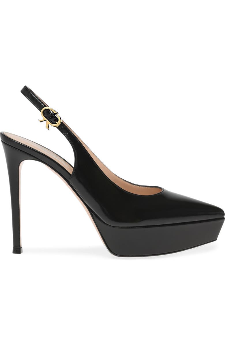 Gianvito Rossi Dasha Sling Slingback, Main, color, Black Nappa