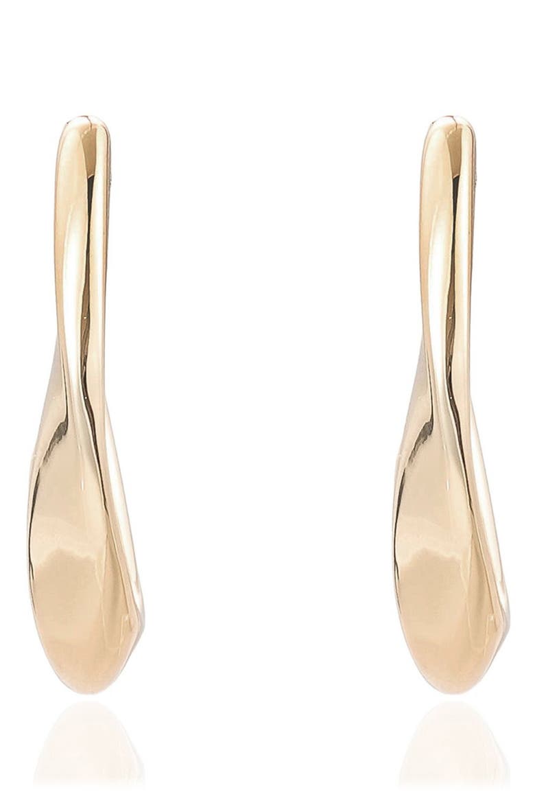 Ribbon Hoop Earrings, Alternate, color, GOLD