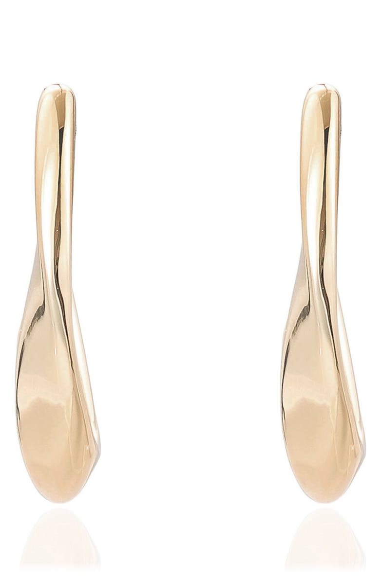 Ettika Ribbon Hoop Earrings, Alternate, color, Gold