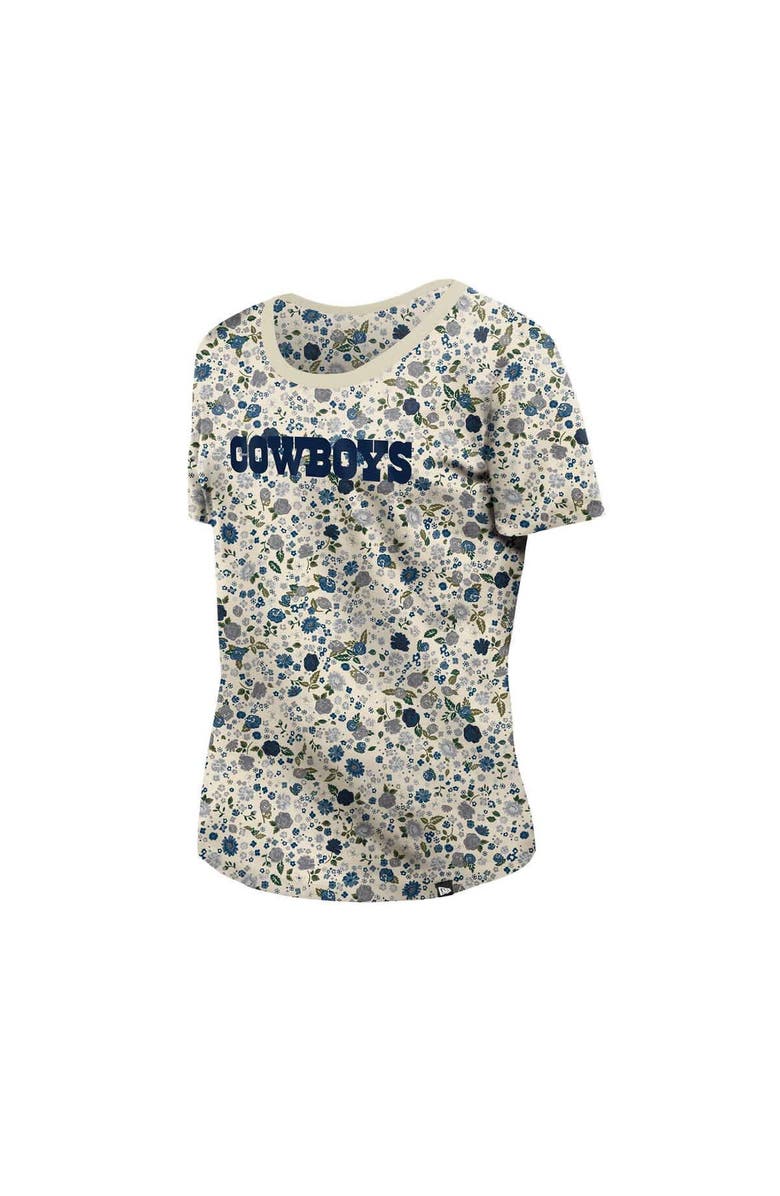 New Era Women's New Era Cream Dallas Cowboys Glam Game Floral T-Shirt, Alternate, color, Cream