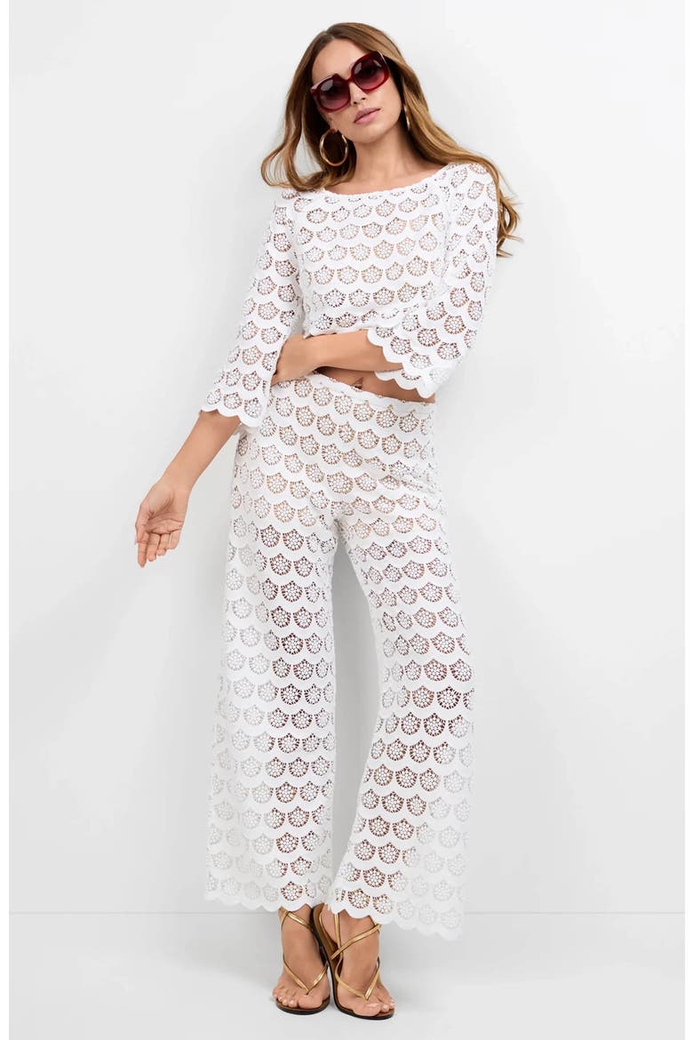 Helen Crochet Lace Top, Main, color, White