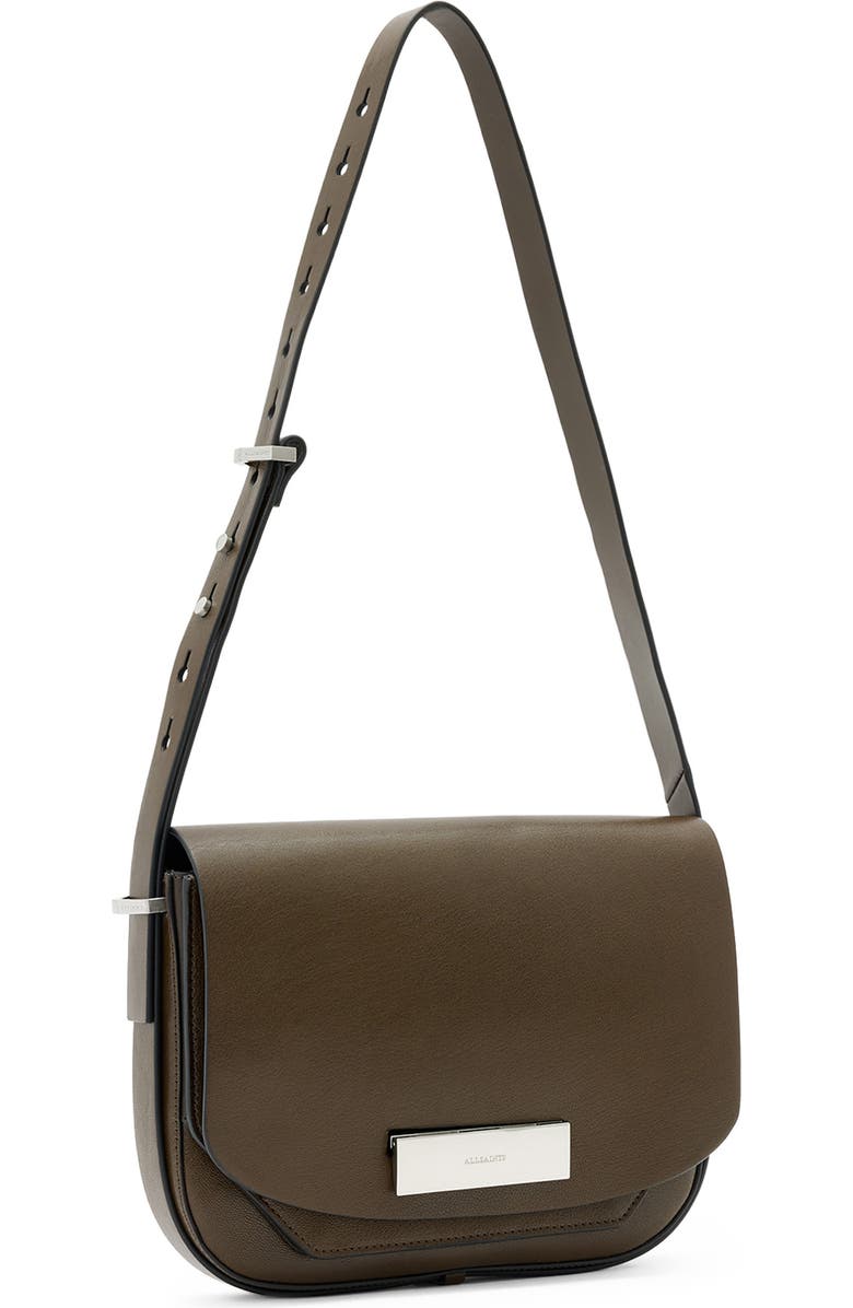 AllSaints Etta Leather Shoulder Bag, Alternate, color, Fango Brown- Glazed