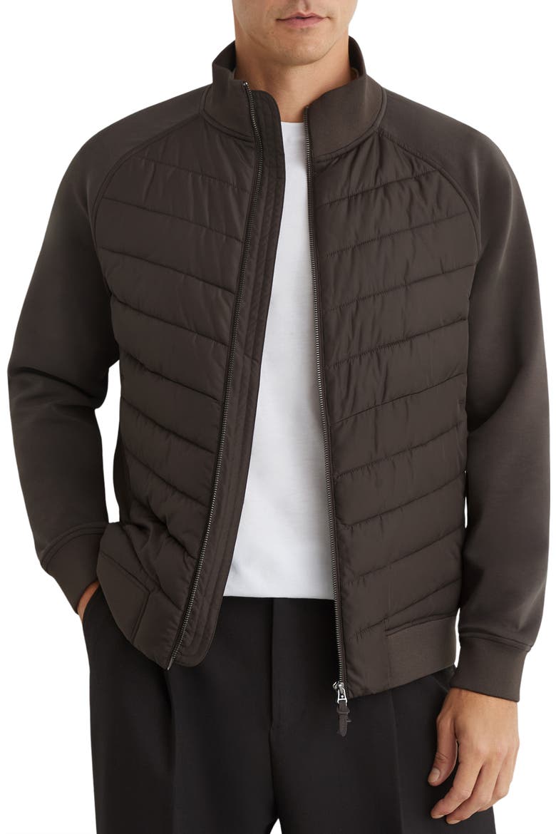 Calvorn Quilted Hybrid Jacket, Main, color, BROWN