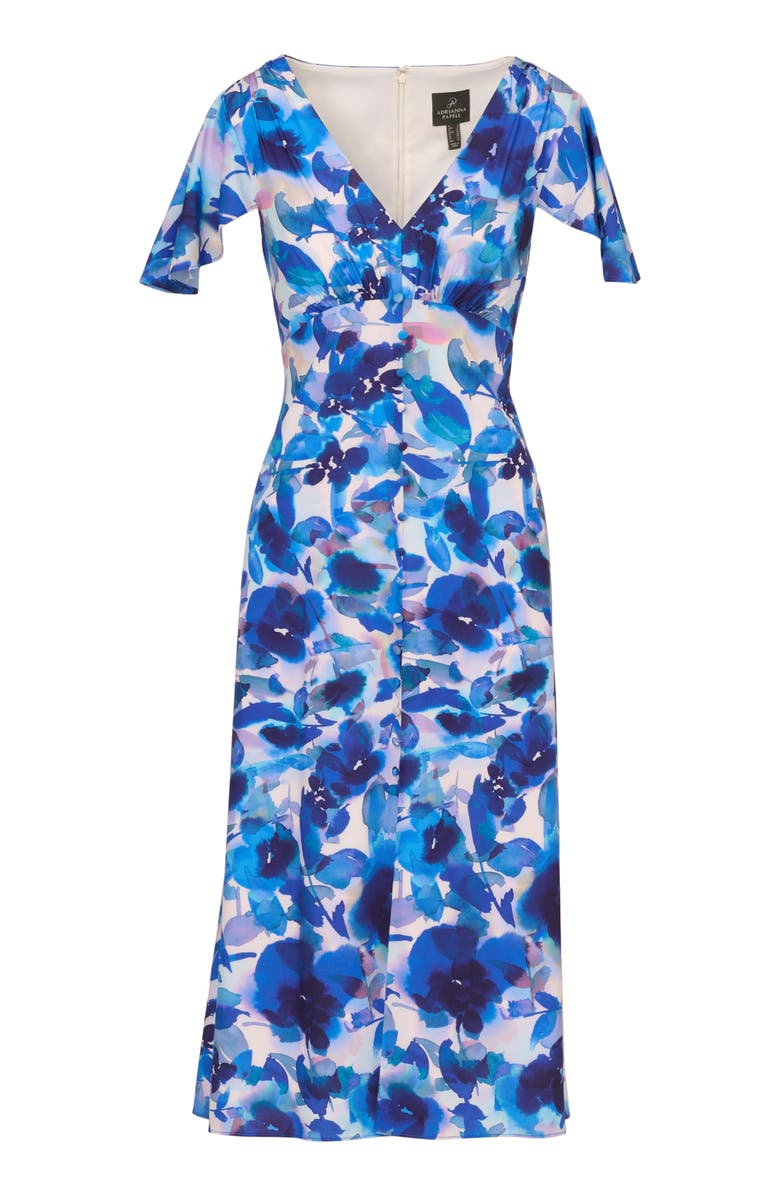 Adrianna Papell Floral Chiffon Midi Dress