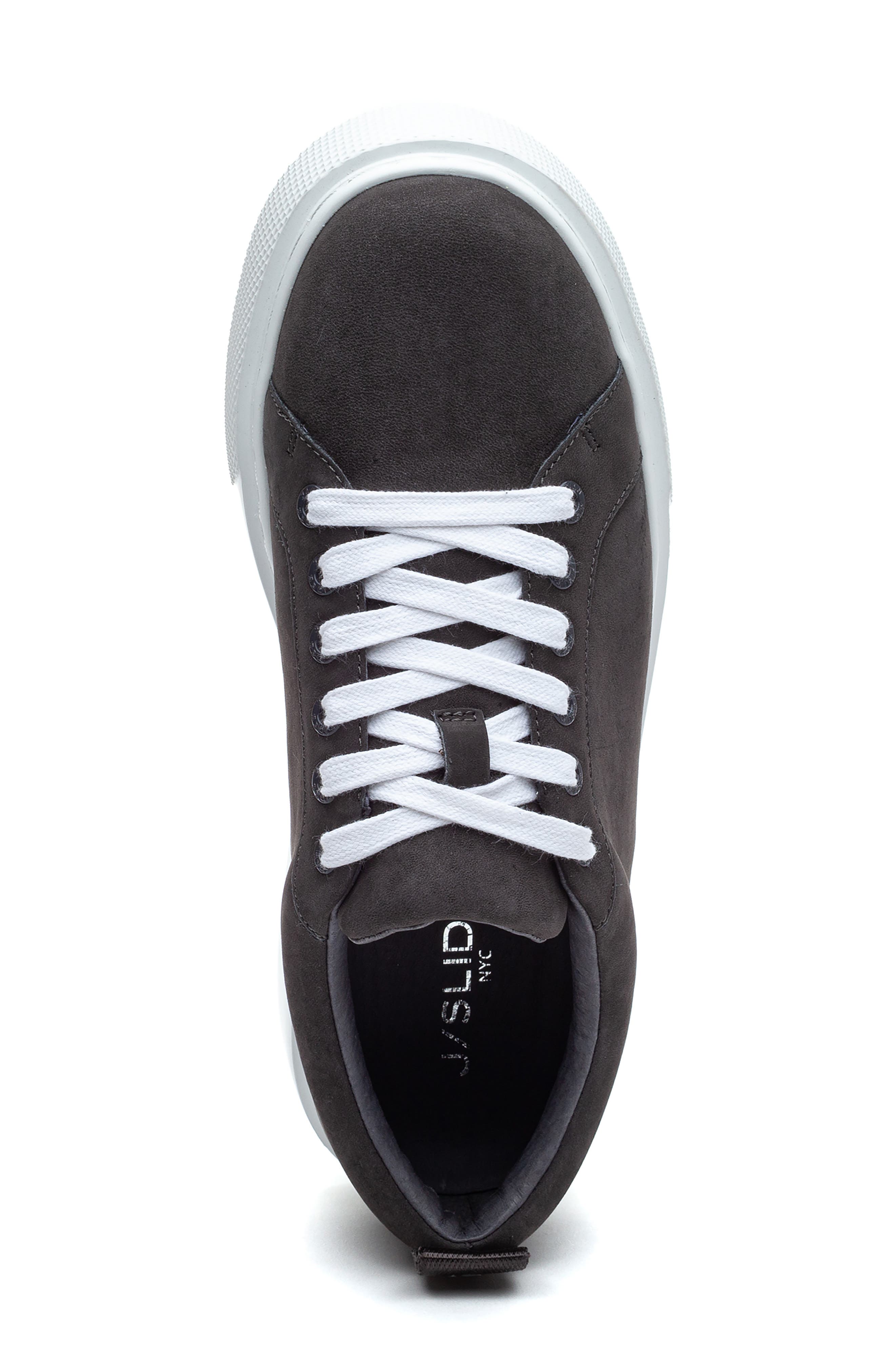 Delilah Platform Sneaker, Alternate, color, DARK GREY NUBUCK LEATHER