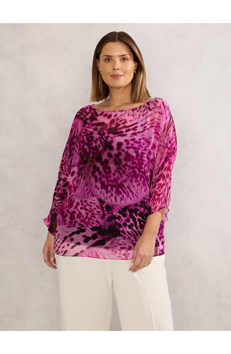 Live Unlimited Chiffon Animal Print Blouse, Main, color, Pink