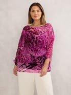 Live Unlimited Chiffon Animal Print Blouse
