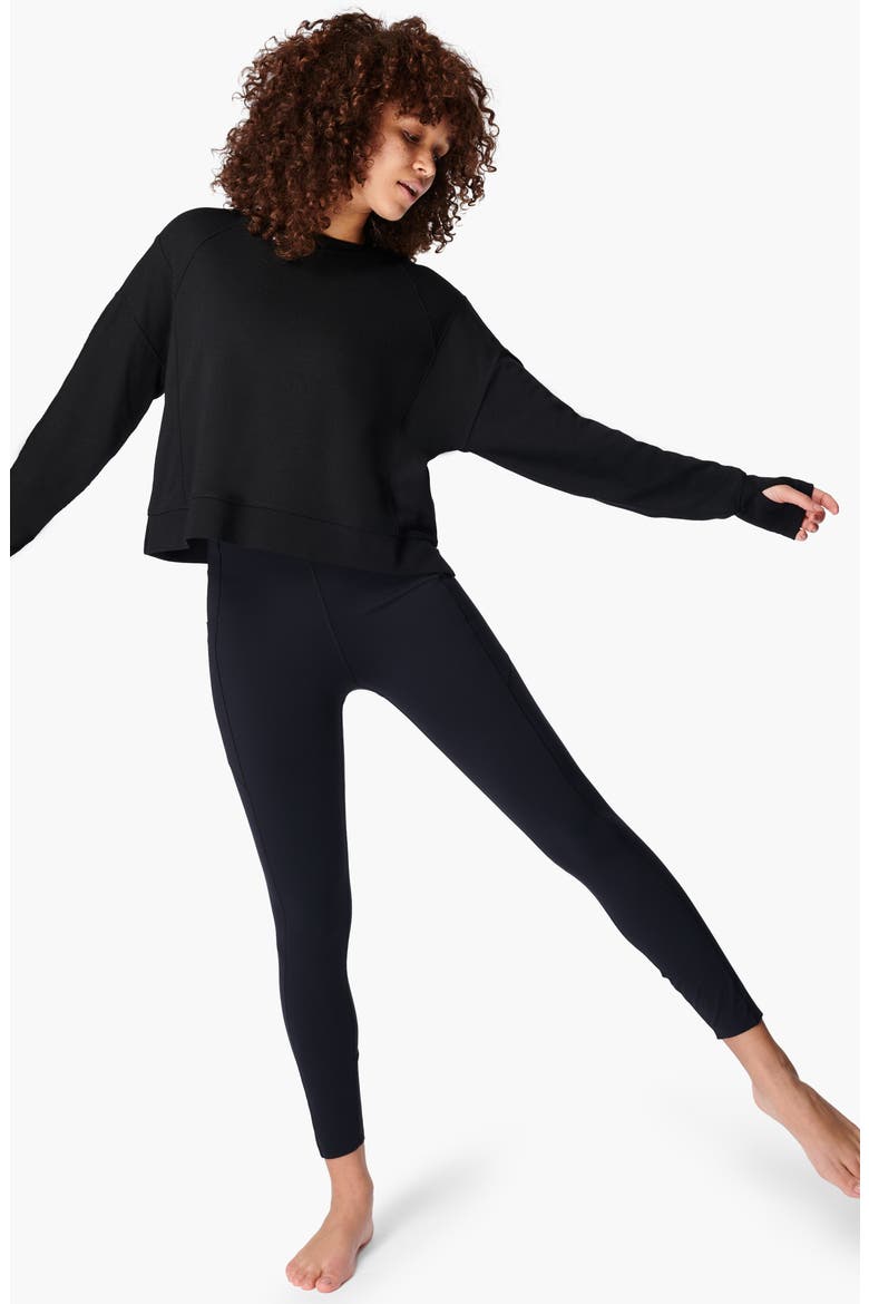 After Class Cotton Blend Crop Sweatshirt, Alternate, color, BLACK