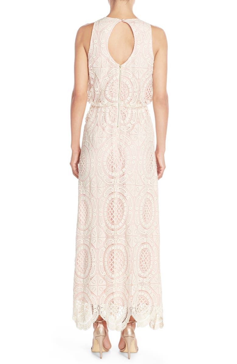 Eliza J Lace Blouson Maxi Dress, Alternate, color, 