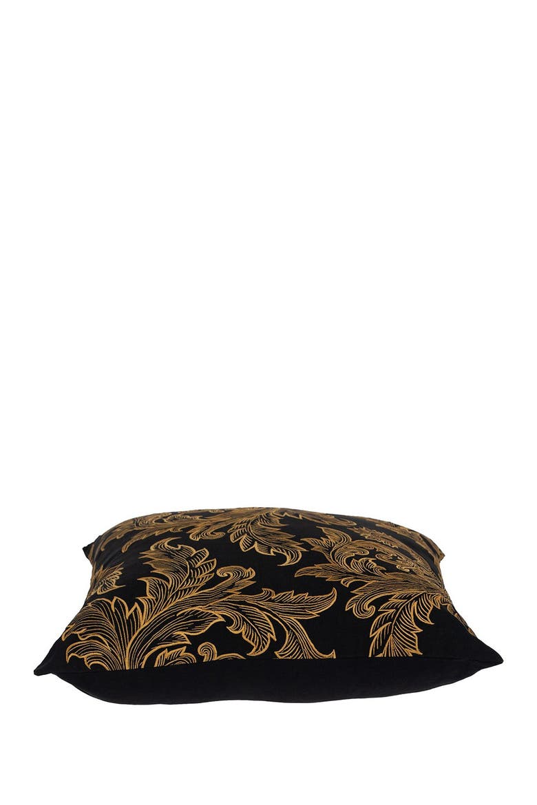 Mertha Black Throw Pillow, Alternate, color, BLACK