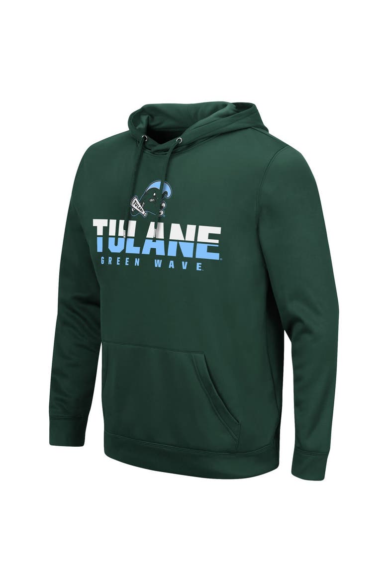 Men's Colosseum Green Tulane Green Wave Lantern Pullover Hoodie, Alternate, color, Green