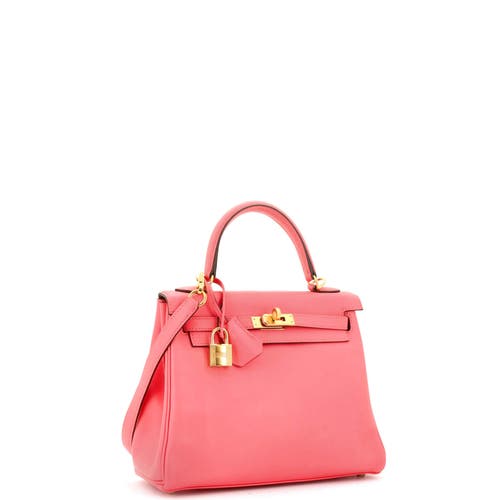 Pre-owned Hermes Hermes Kelly Handbag Pink Swift With Gold Hardware 25 In Pink