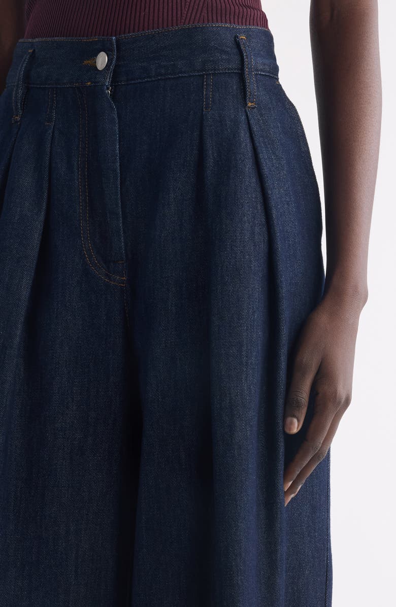 Dries Van Noten Pamplona Pleated Denim Pants, Alternate, color, Indigo
