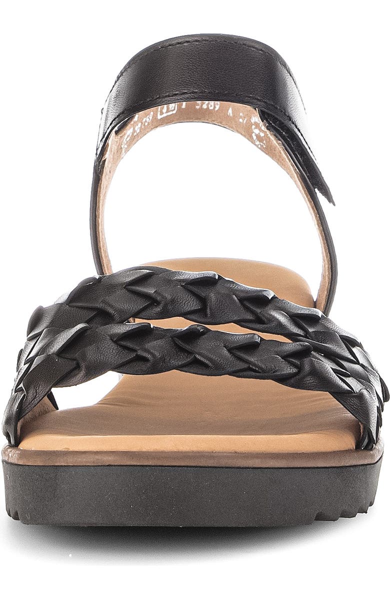 Gabor Ankle Strap Wedge Sandal, Alternate, color, Black