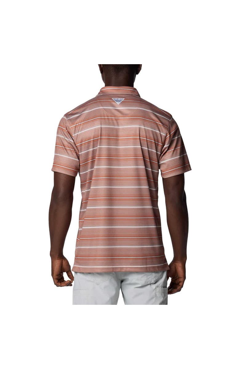 Columbia Men's Columbia Texas Orange Texas Longhorns PFG Super Terminal Tackle<sup>™</sup> Omni-Shade<sup>™</sup> Stripe Polo, Alternate, color, Burnt Orange
