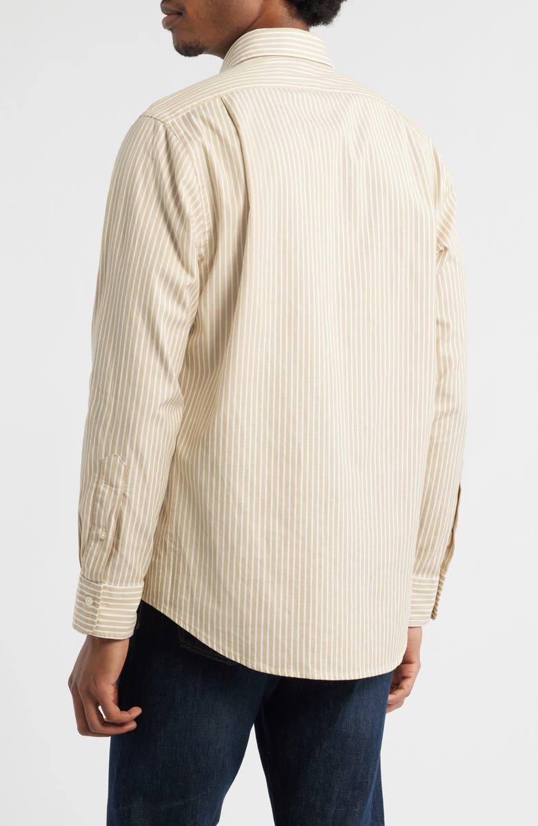 Polo Ralph Lauren Classic Fit Stripe Cotton Button-Up Oxford Shirt, Alternate, color, Coastal Beige White