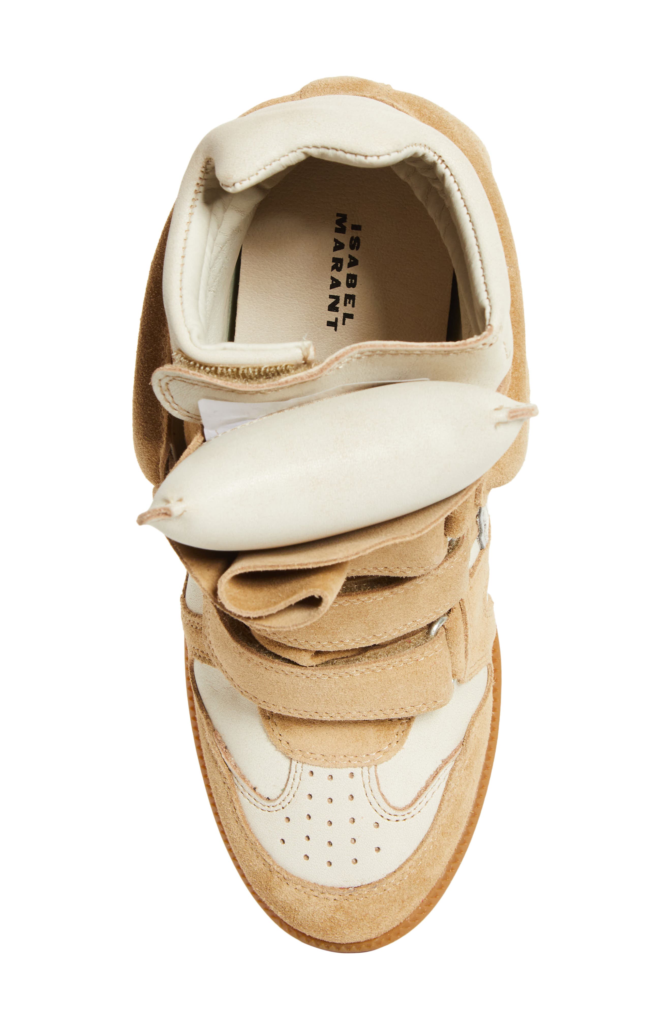 Isabel Marant Bekett Hidden Wedge High Top Sneaker, Alternate, color, Beige/ Chalk
