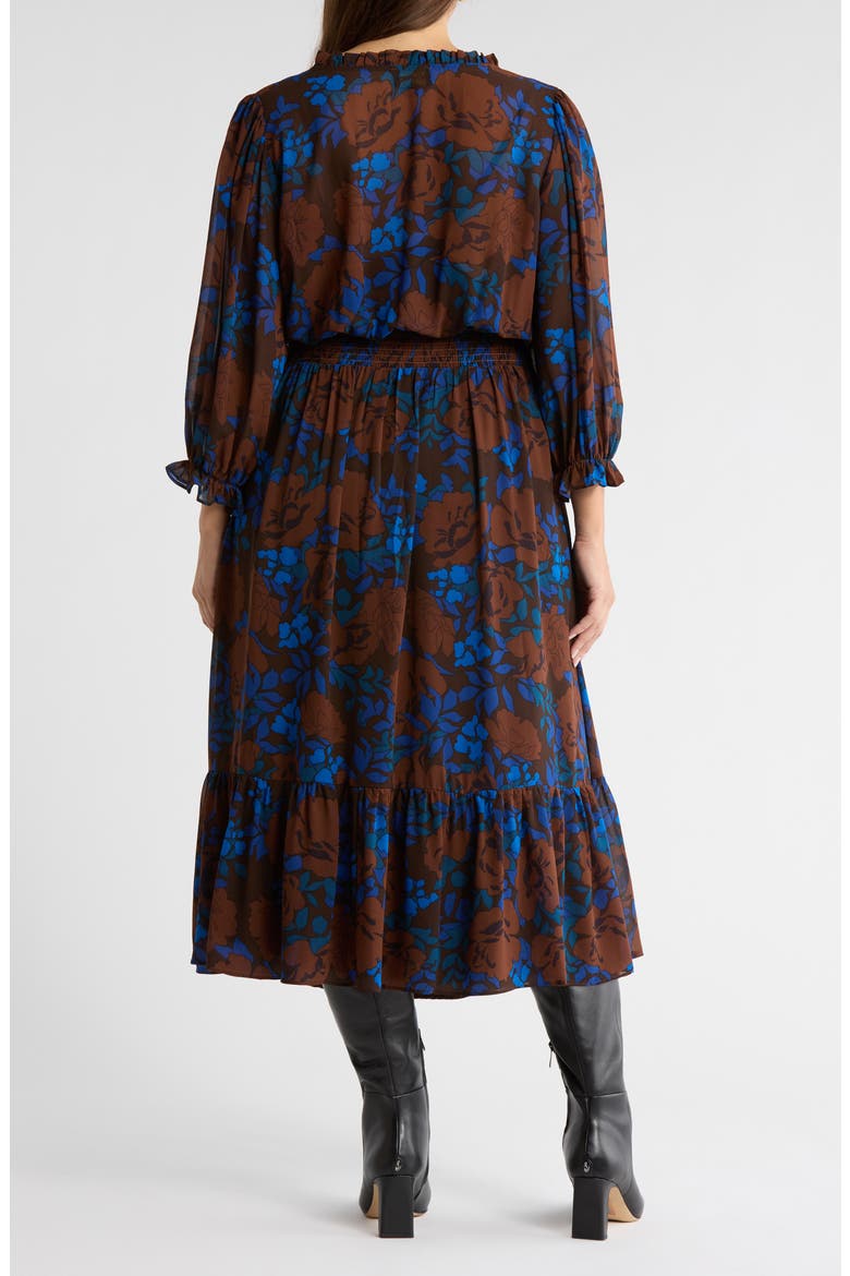 Lebanon Floral Ruffle Shirtdress, Alternate, color, BROWN-BLU