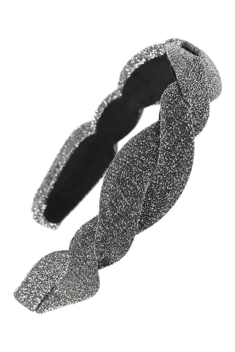 Sparkle Twist Headband, Main, color, SILVER