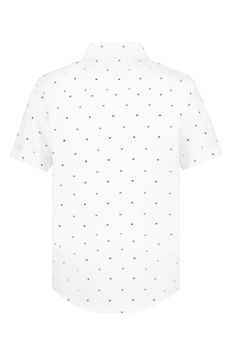 Tommy Hilfiger Kids' Tommy Flag Short-Sleeve Button-Up Shirt, Alternate, color, Fresh White