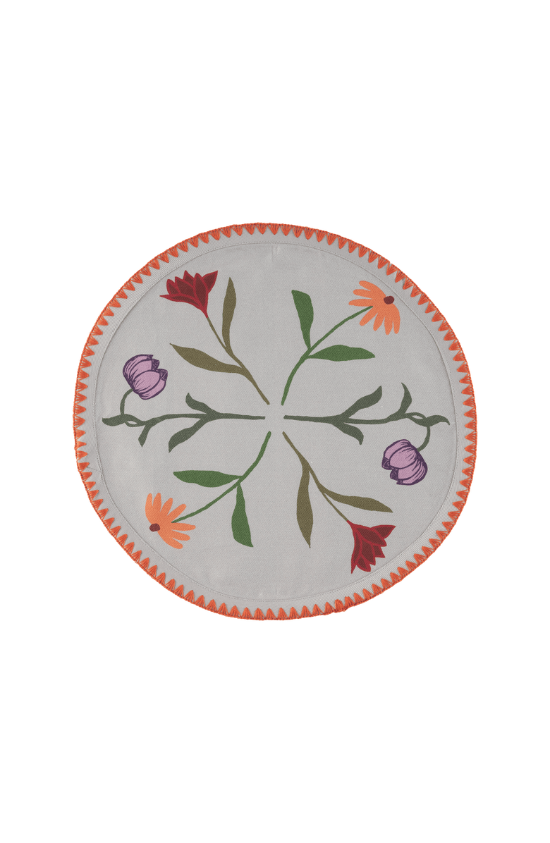 Sophie Williamson Design Round Placemats Picnic on the Meadow - Set of 6, Main, color, White