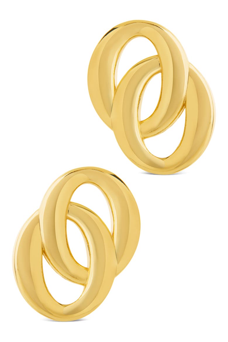 Sibylle Interlocking Ring Stud Earrings, Alternate, color, GOLD