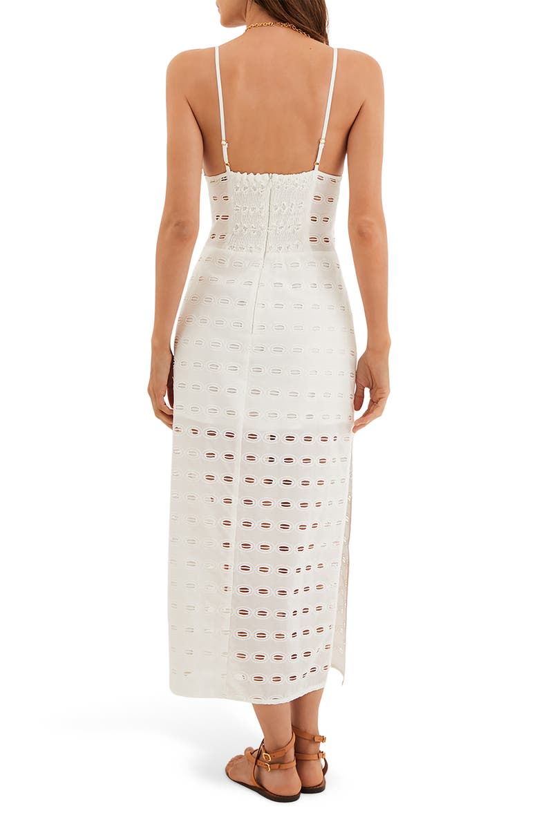 ViX Paula Hermanny Raya Embroidered Eyelet Cotton Cover-Up Midi Dress, Alternate, color, 