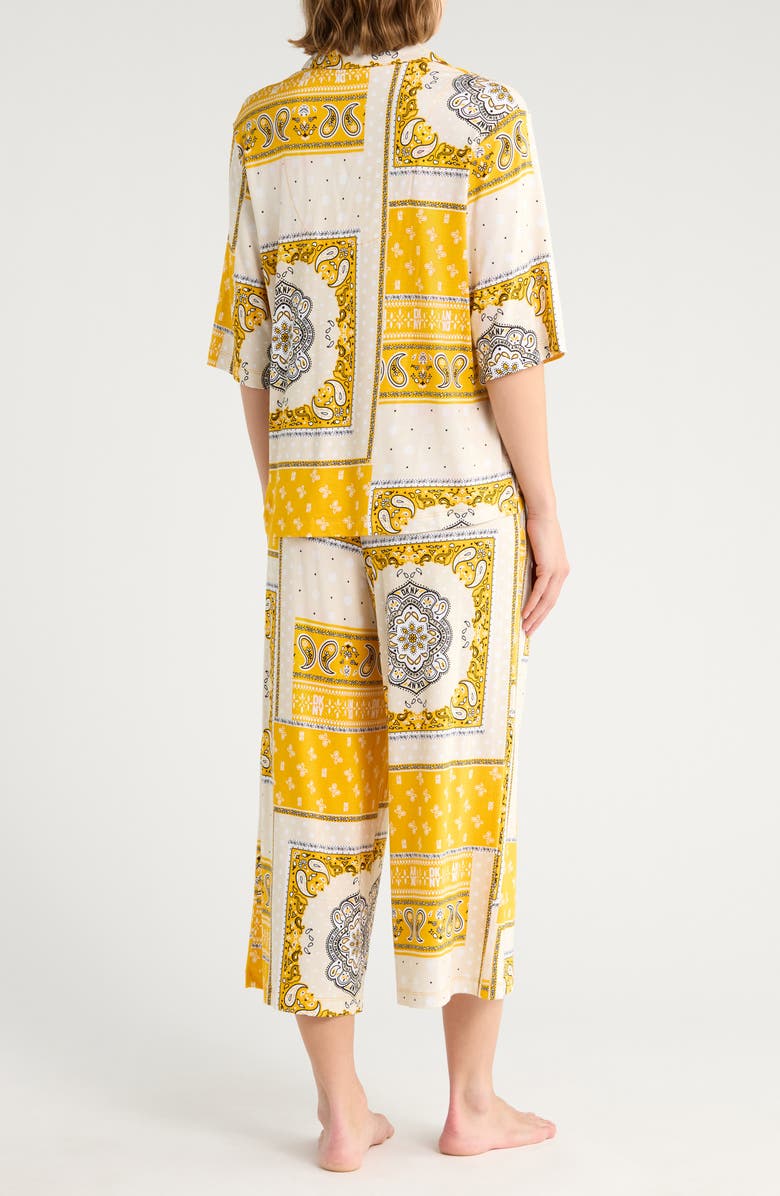 DKNY Patterned Long Pajamas, Alternate, color, Yellow Print