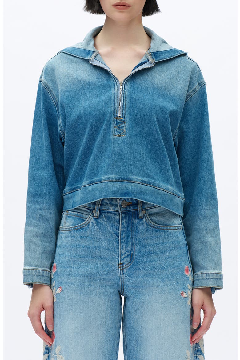 Crop Hoodie, Main, color, VINTAGE MEDIUM BLUE