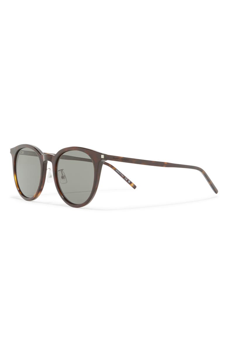Saint Laurent 54mm Round Sunglasses, Alternate, color, Havana Havana Grey