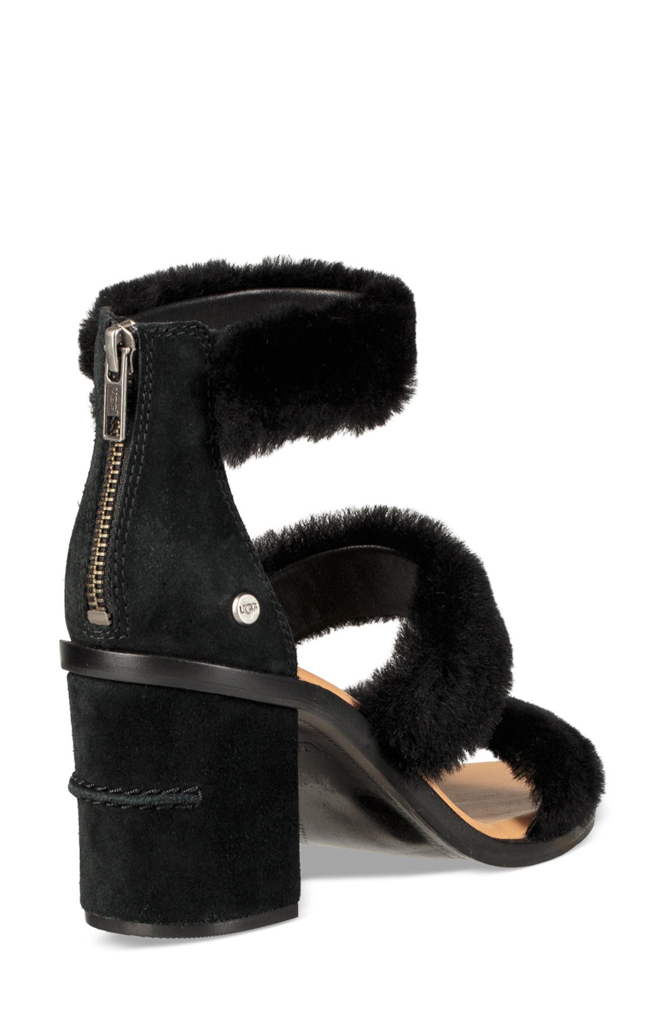 UGG<sup>®</sup> Dey Rey Genuine Shearling Sandal, Alternate, color, 