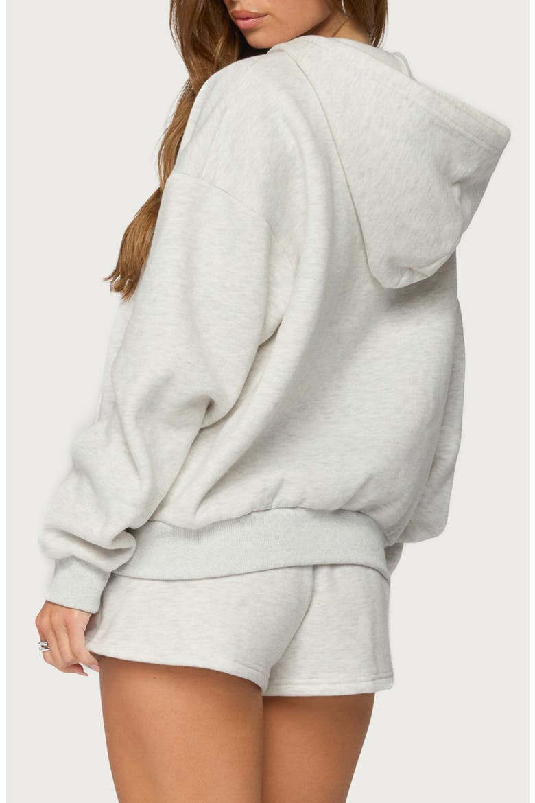 Basic Girl Cotton Blend Zip-Up Hoodie, Alternate, color, LIGHT-GRAY-MELANGE