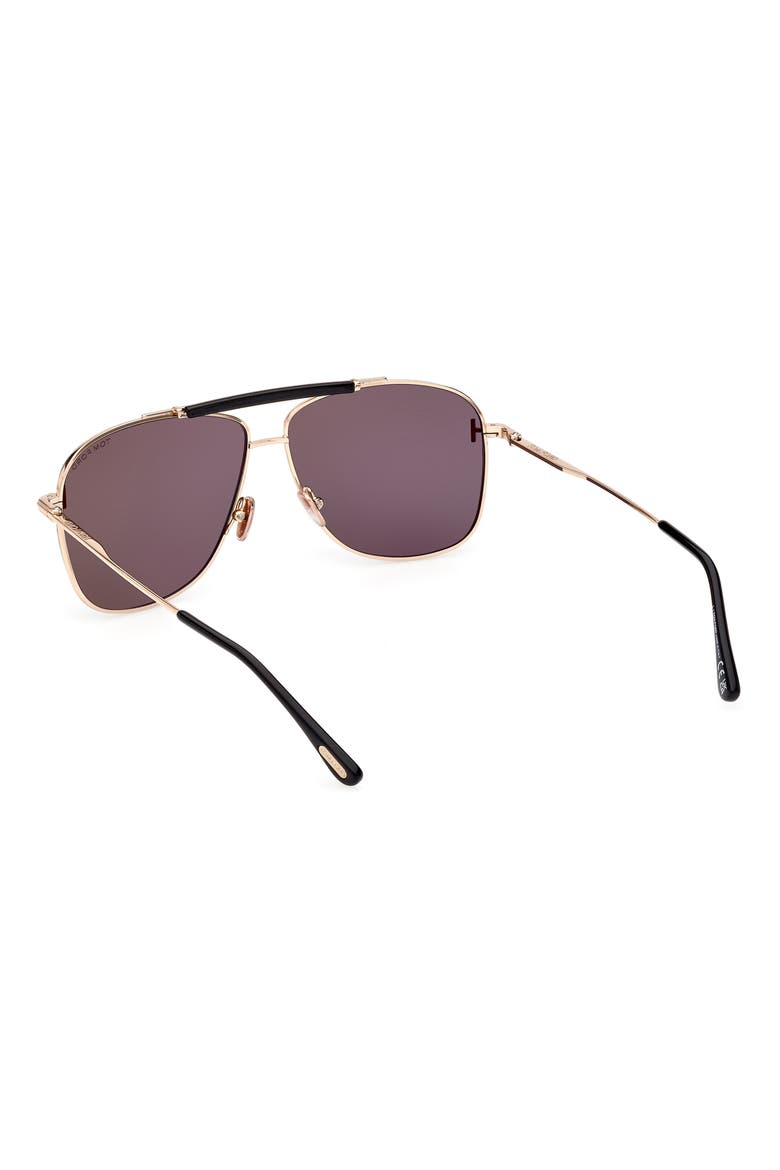 Jaden 60mm Polarized Navigator Sunglasses, Alternate, color, SHINY ROSE GOLD / SMOKE
