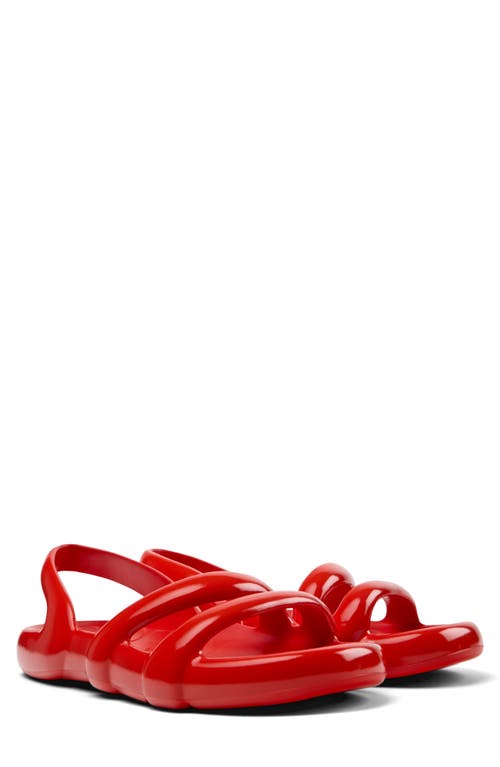 Camper Kobarah Flat Slingback Sandal In Bright Red