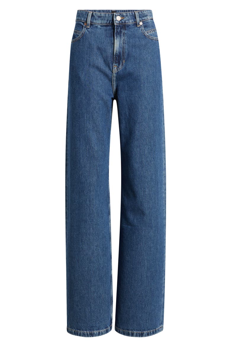 Marlene High Waist Wide Leg Jeans, Alternate, color, BLUE