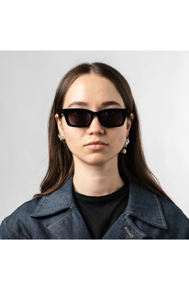 Sad Eyewear Ace Sunglasses, Alternate, color, Gloss Black - Polarized Grey